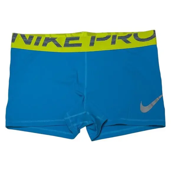 Nike Pro Women's Dri-Fit Training Shorts Blue Green XXL - Picture 1 of 4